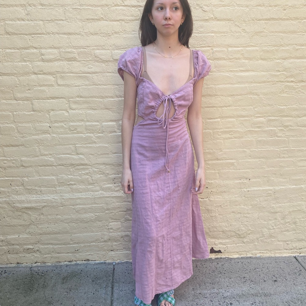 FREE PEOPLE - Dusty Pink Maxi Dress - size Large - NWOT